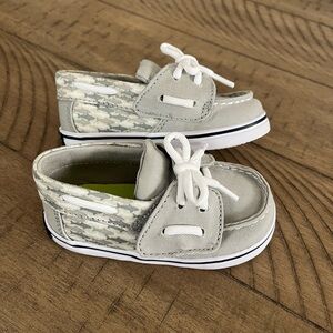 Sperry Gray Baby Boat Shoes